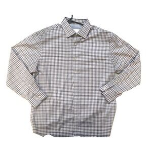 Tommy Hilfiger Button Down Shirt Mens Large Plaid Gingham Flex Fit Quiet Luxury